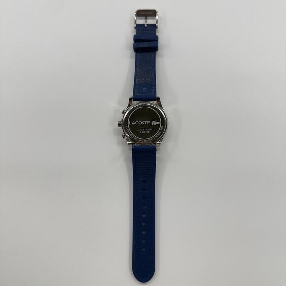 Lacoste Mens Quartz Chronograph Watch 40mm White Dial Blue Strap Stainless Steel - Picture 4 of 4
